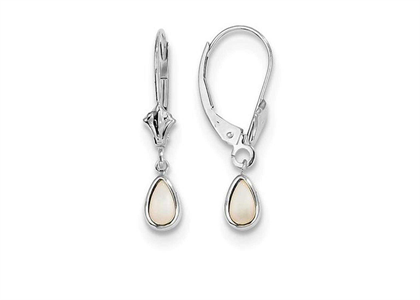 Pear Bezel Lever Back Fashion Earrings